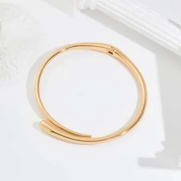 WOWORAMA Chunky Gold Cuff Choker Necklace for Women