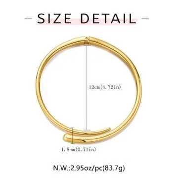 WOWORAMA Chunky Gold Cuff Choker Necklace for Women