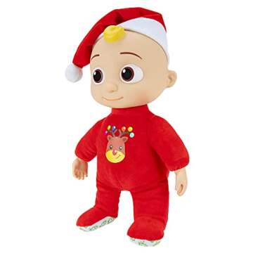 Cocomelon Musical Deck The Halls JJ Doll - Includes JJ Roto Doll with Santa Hat - Festive Doll with Activated Sounds- Toys for Preschoolers