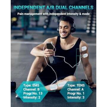 Comfytemp TENS Unit Muscle Stimulator for Pain Relief Therapy, FSA HSA Eligible TENS Machine with 24 Modes and DIY, Dual Channel EMS Unit, Pulse Muscle Massager for Back, Shoulder, Sciatica, Knee