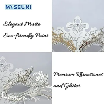 MYSEUNI Masquerade Masks Couples Elegant Rhinestones