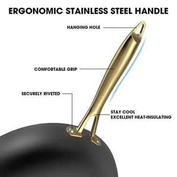 imarku Non Stick Frying Pans, Nonstick Cast Iron Skillets 3 Pcs - 8 Inch, 10 Inch and 12 Inch Nonstick Frying Pan Set, Professional Frying Pans Set, Nonstick Pan with Stay Cool Handle, Best Gifts