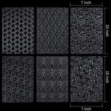 Ocmoiy 6 Pack Fondant Texture Sheets Floral Cake Impression Mats Rose Vine Lace Fondant Embossing Mo...