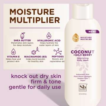 Soapbox Body Wash, Coconut + Goji Berry Body Wash for Women, Men, Vegan + Antioxidant Rich Moisturiz...
