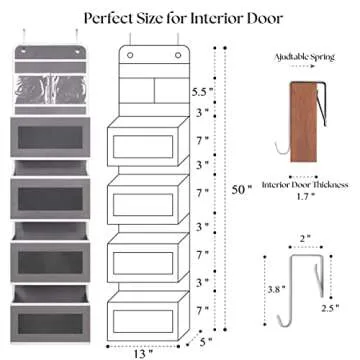 Over Door Organizer with 4 Large Capacity Pockets for Effective Storage Solutions