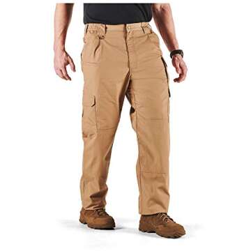 5.11 Tactical Men's Taclite Pro Lightweight Performance Pants, Cargo Pockets, Action Waistband, Coyote, 34W x 32L, Style 74273