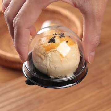 EchoDone 50 Set Clear Plastic Mini Cupcake Boxes Muffin Pod Dome Muffin Single Container Box Wedding Birthday Gifts Boxes Supplies (Black)