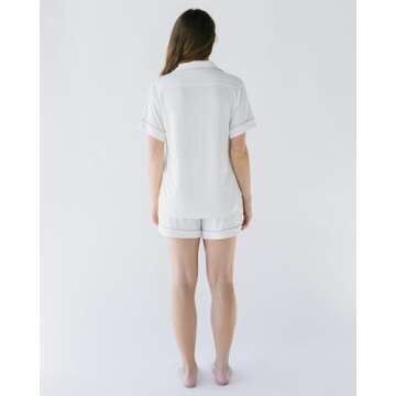Cozy Earth Women's Viscose from Bamboo Short Sleeve Pajama Set- Ultra Soft, Temperature Regulating, ...