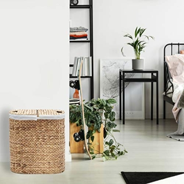 Elegant Handwoven Two-Compartment Laundry Hamper