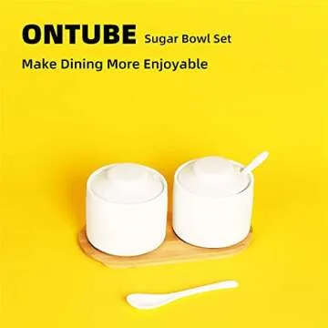 ONTUBE Ceramic Sugar Bowl Set - Stylish & Functional