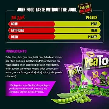 PeaTos Crunchy Onion Rings - Guilt-free Snack Treats