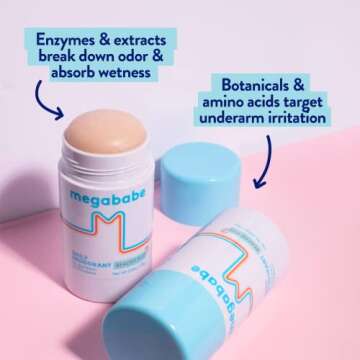 Megababe Beachy Pits Daily Deodorant - Aluminum Free - 2.6 Oz Stick for Fresh Scent / All Natural - ...