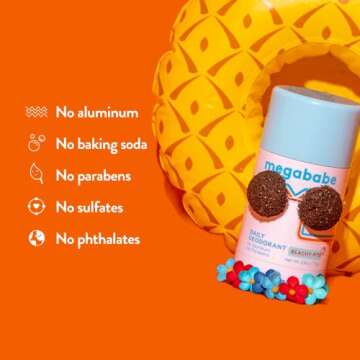 Megababe Beachy Pits Deodorant, Fresh Scent, 2.6oz