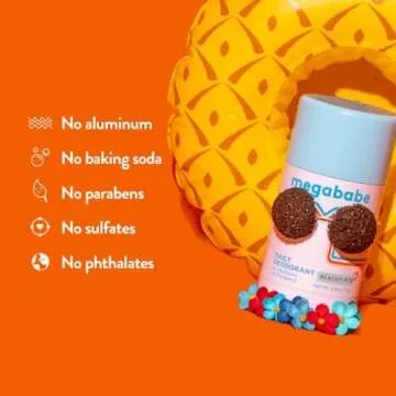 Megababe Beachy Pits Deodorant, Fresh Scent, 2.6oz