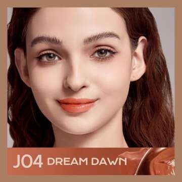 Mistine Makeup Lip Gloss Lip Plumber Non-sticky Tinted Lip Gloss Infused with 1% Peptide Moisturizing Shiny Finish Lip Tint Hydrating Lifter Gloss Lightweight Feeling Lip Oil J04 Dream Dawn 0.1 fl oz