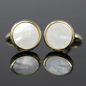 Elegant MENDEPOT Mother Of Pearl Cufflinks for Men