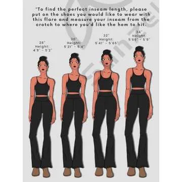 Sunzel Flare Leggings, Crossover Yoga Pants with Tummy Control, High Waisted and Wide Leg, No Front Seam Black Large 30" Inseam