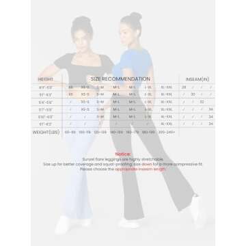 Sunzel Flare Leggings, Crossover Yoga Pants with Tummy Control, High Waisted and Wide Leg, No Front Seam Black Large 30" Inseam