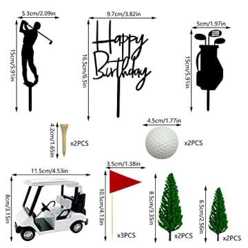 Golf Cake Decorations Golf Cart Cake Toppers Heading for The Green Cake Topper for Golfers with Cart...