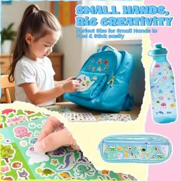 Sinceroduct Stickers for Kids, 1300+ Cute Animals Water Bottle Stickers, 8 Kids Stickers with Different Theme Scrapbooking Stickers for Classroom, Christmas Day, Kids Crafts, Party Favors, Decorations