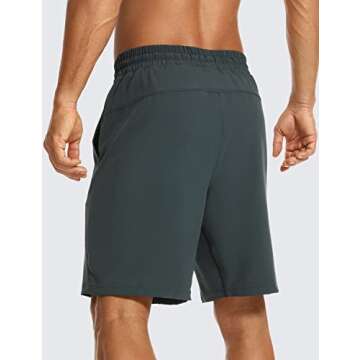 CRZ YOGA Men's 2 in 1 Running Shorts with Liner - 9'' Quick Dry for Workout Sports Athletic with Poc...