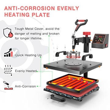 OIIEE 5-in-1 Heat Press - Versatile Heat Transfer Machine