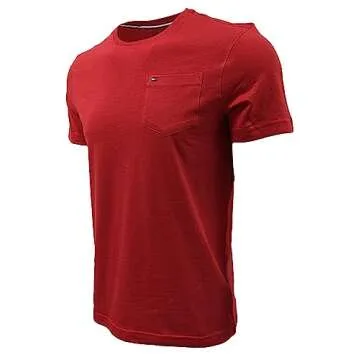 Tommy Hilfiger Men's Essential Short Sleeve Cotton Crewneck Pocket T-Shirt (as1, Alpha, l, Regular, Regular, Standard, Apple Red)