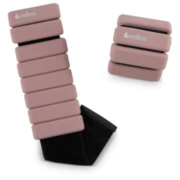 Wellrox Weighted Bangles – Adjustable Ankle and Wrist Weights for Women & Men – Set of 2 Ankle Weights for Versatile Use on Legs, Arms, and Wrists (1lb Each)