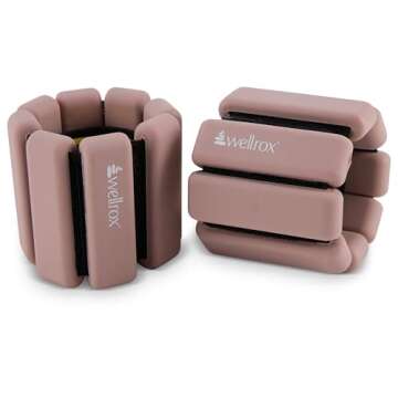 Wellrox Weighted Bangles – Adjustable Ankle and Wrist Weights for Women & Men – Set of 2 Ankle Weights for Versatile Use on Legs, Arms, and Wrists (1lb Each)