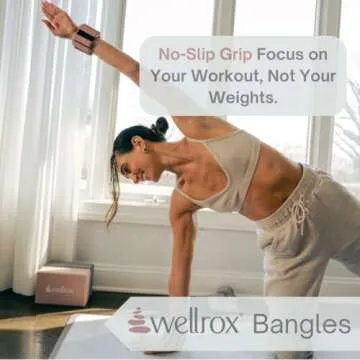 Wellrox Weighted Bangles – Adjustable Ankle and Wrist Weights for Women & Men – Set of 2 Ankle Weights for Versatile Use on Legs, Arms, and Wrists (1lb Each)
