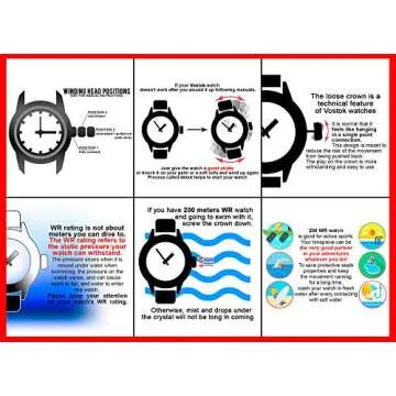 Vostok Amphibian Automatic Military Wristwatch - Black Red