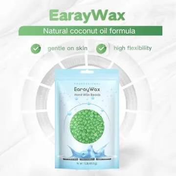 EARAYWAX Hard Wax Beads for Hair Removal, 1lb Brazilian Coarse Waxing for Full Arms, Armpit, Bikini,...