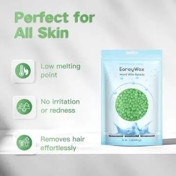 EARAYWAX Hard Wax Beads for Hair Removal, 1lb Brazilian Coarse Waxing for Full Arms, Armpit, Bikini, Eyebrow, Face, Legs, Sensitive Skin, At-Home Wax Melts for Women Men