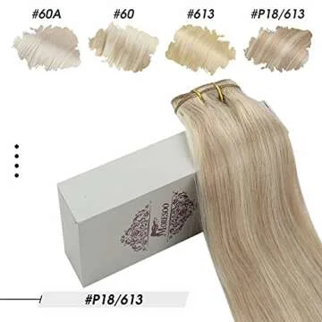 Moresoo Clip in Human Hair Extensions 22 inch Highlight Blonde Human Hair Extensions Clip ins Ash Blonde with Blonde Double Weft Clip in Hair Extensions Real Human Hair Full Head 7Pieces 120G