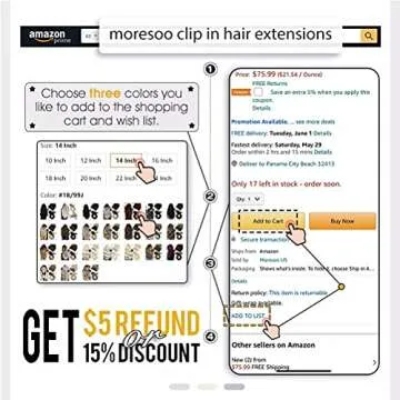 Moresoo Clip in Human Hair Extensions 22 inch Highlight Blonde Human Hair Extensions Clip ins Ash Blonde with Blonde Double Weft Clip in Hair Extensions Real Human Hair Full Head 7Pieces 120G