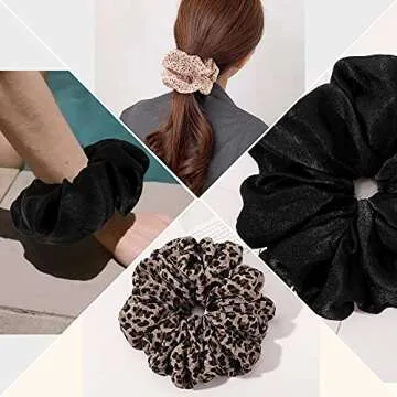 Large Silk Satin Scrunchies for Women - Elegant Hair Ties