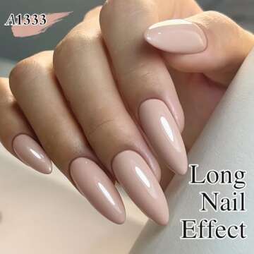 Double Rhythm 15ML Gel Nail Polish Pure Sheer Same Color Same Bottle Soak Off Gel Polish Art Manicure Salon DIY at Home for Women (Nude-A1333)