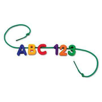 Learning Resources Uppercase Lacing Alphabet - 275 Pieces, Ages 3+, Preschool Learning Must Haves, Teacher and Home School Supplies, Alphabet String Letter for Kids, Back to School Supplies
