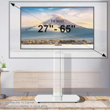 YOMT Floor TV Stand with Swivel Mount, Universal TV Stand for Most 27-65 Inch LED LCD OLED Flat Pane...