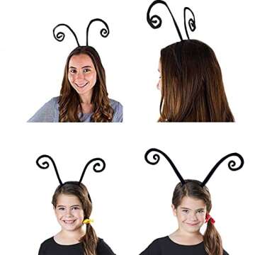 Yilistore Butterfly Antenna Headband, Ladybug Antenna Headband, Costume Hair Band for Halloween Parties (Black B)