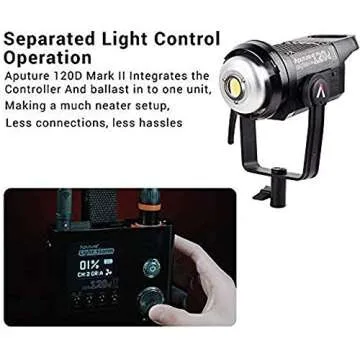 Aputure 120D Mark 2, 120D II LED, 180W Daylight Balanced Led Video Light, 30,000 lux@0.5m, CRI96+ TLCI97+, Support DMX, 5 Pre-Programmed Lighting Effects, Ultra Silent Fan