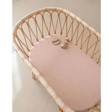 Konssy Soft Breathable Baby Bassinet Sheets 2-Pack