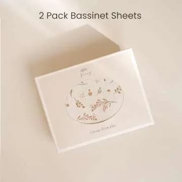 Konssy Soft Breathable Baby Bassinet Sheets 2-Pack
