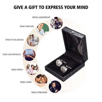 Cufflinks,Baban Deluxe Steampunk Mens Cufflinks Vintage Watch Movement Shape Cufflinks Gift for Men/Father's Day/Lover/Friends/Wedding/Anniversaries/Birthdays with A Elegant Box