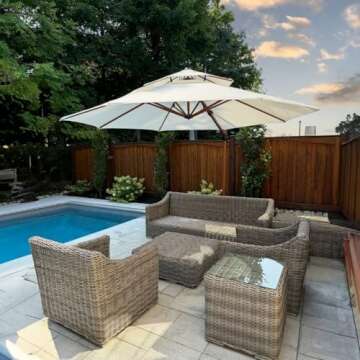 PURPLE LEAF 11ft Patio Umbrella - Large Round Umbrella, Cream, Windproof, Heavy Duty - Ideal for Garden, Deck, Pool & Patio