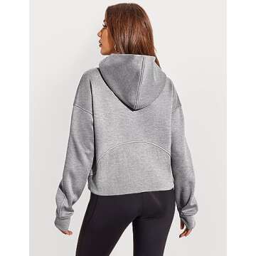 Zeagoo Women Plus Size Zipper Hoodie Long Sleeve 2024 Trendy Sweatshirts Athletic Cropped Tops Dark Grey Large