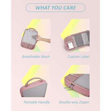 BAGSMART Compression Packing Cubes for Travel Organization