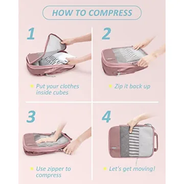 BAGSMART Compression Packing Cubes for Travel Organization