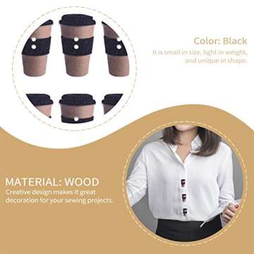 ARTIBETTER 100pcs Wooden Buttons Coffee Cup Design Sewing Button Decorative DIY Wood 1.5cm 2 Hole Button for Sewing Scrapbooking Oval Craft Embellishments Button