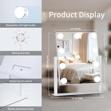 Kotdning Lighted Makeup Mirror with 10X Magnification
